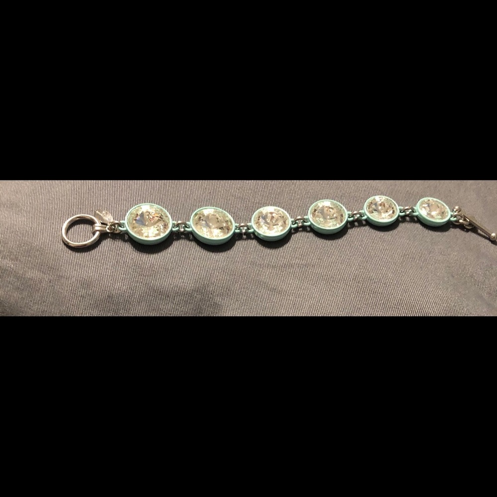 WHBM mint and crystal clasp bracelet. Like new.